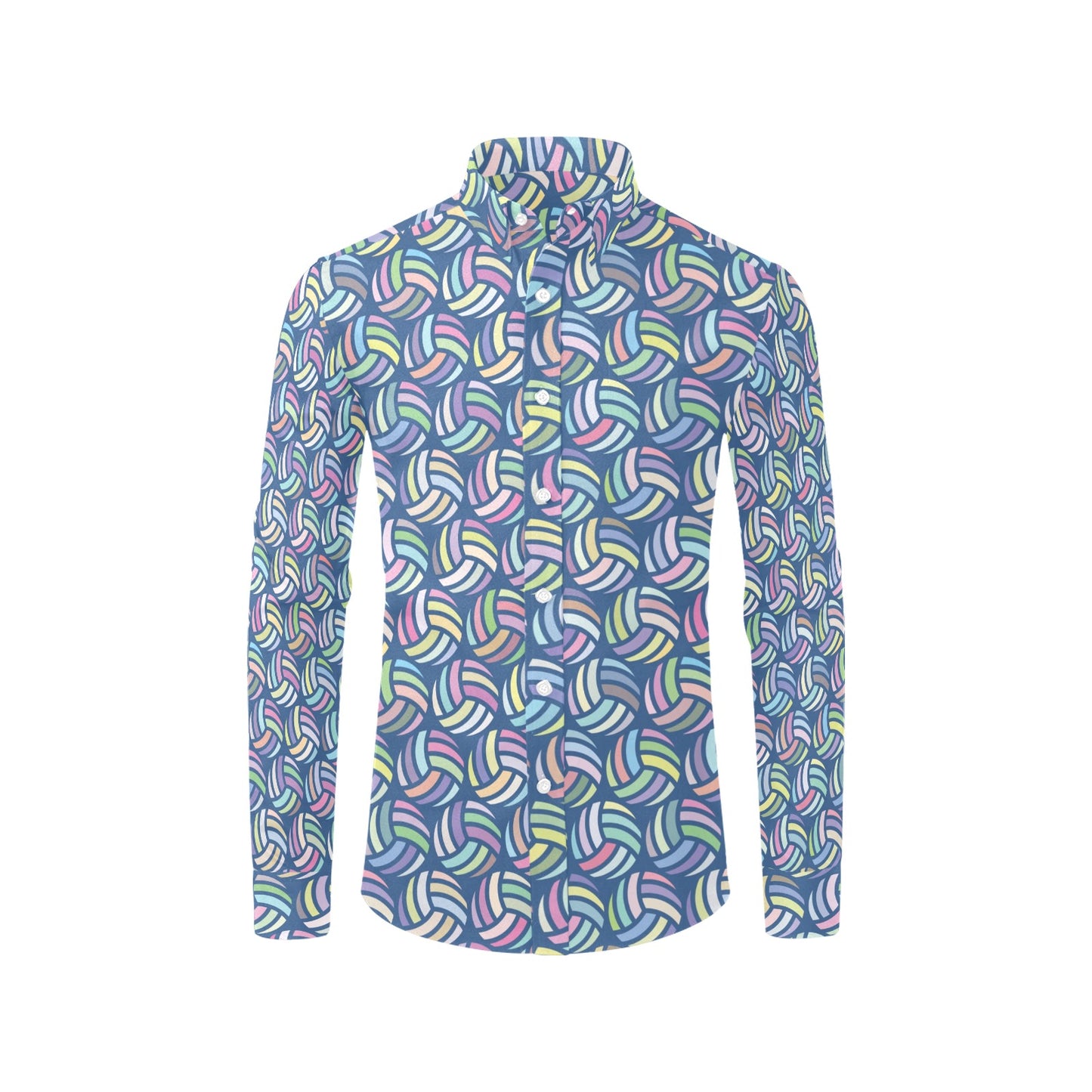 Volleyball Print Design LKS301 Men's Long Sleeve Dress Shirt