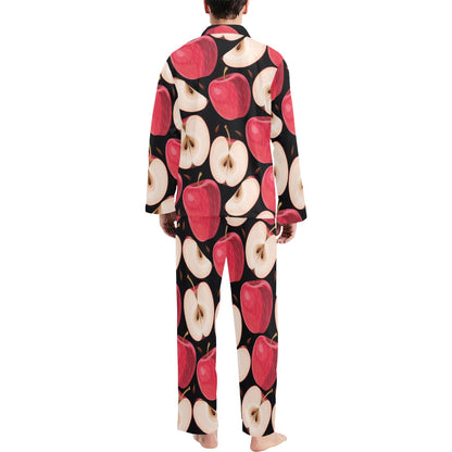 Apple Pattern Print Design AP02 Men's Long Pajama Set