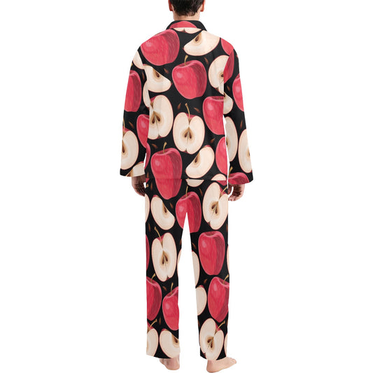 Apple Pattern Print Design AP02 Men's Long Pajama Set