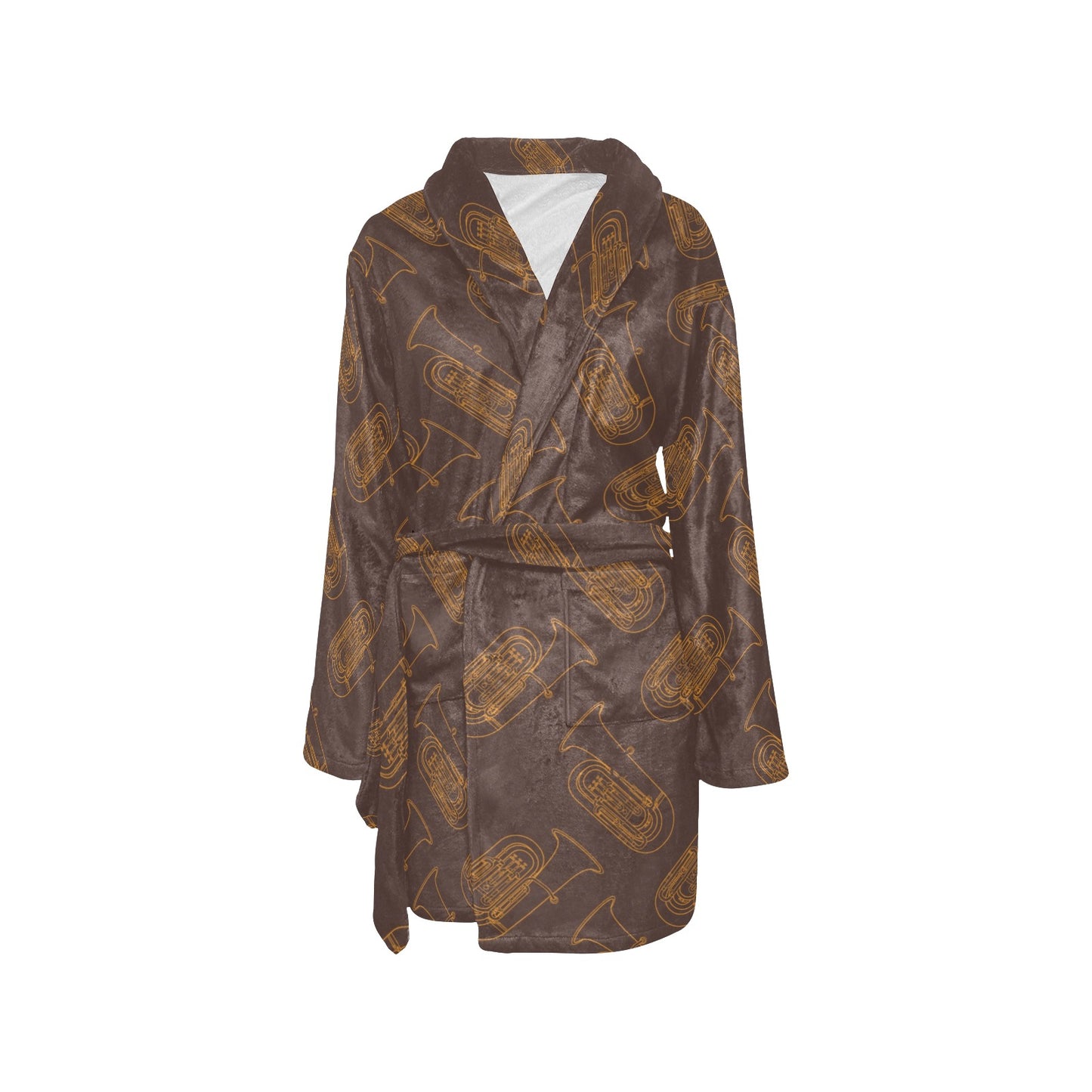 Tuba Pattern Print Design 02 Women's Fleece Robe