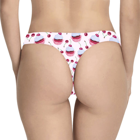 Cherry Cupcake Pink Pattern Women's Thongs