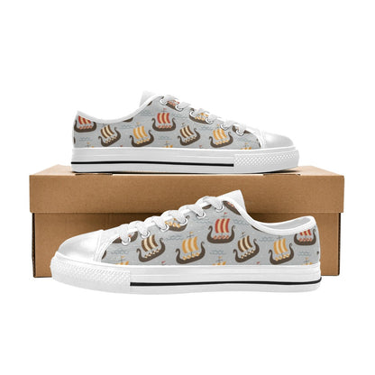 Vikings Print Design LKS308 Women's White Low Top Shoes