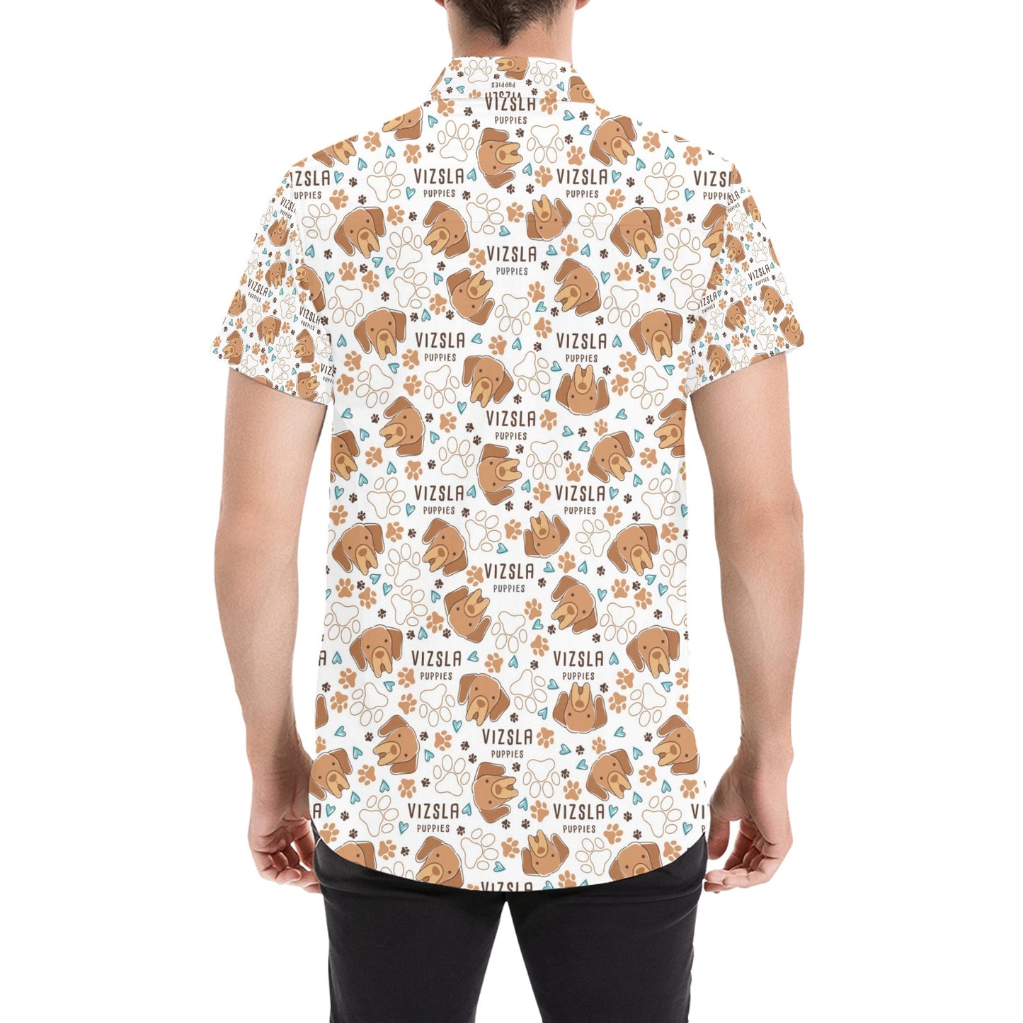Vizslas Print Design LKS301 Men Short Sleeve Button Up Shirt