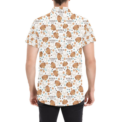 Vizslas Print Design LKS301 Men Short Sleeve Button Up Shirt