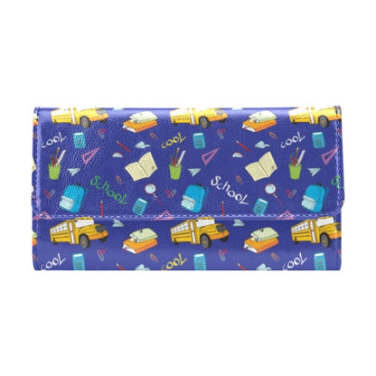 School Bus Print Design LKS307 Women's Trifold Wallet