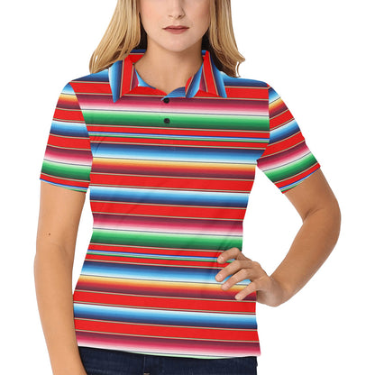 Serape Print Women's Polo Shirt