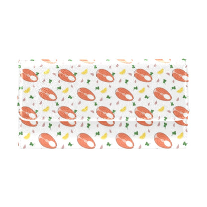 Salmon Steak Print Design LKS303 Women's Trifold Wallet