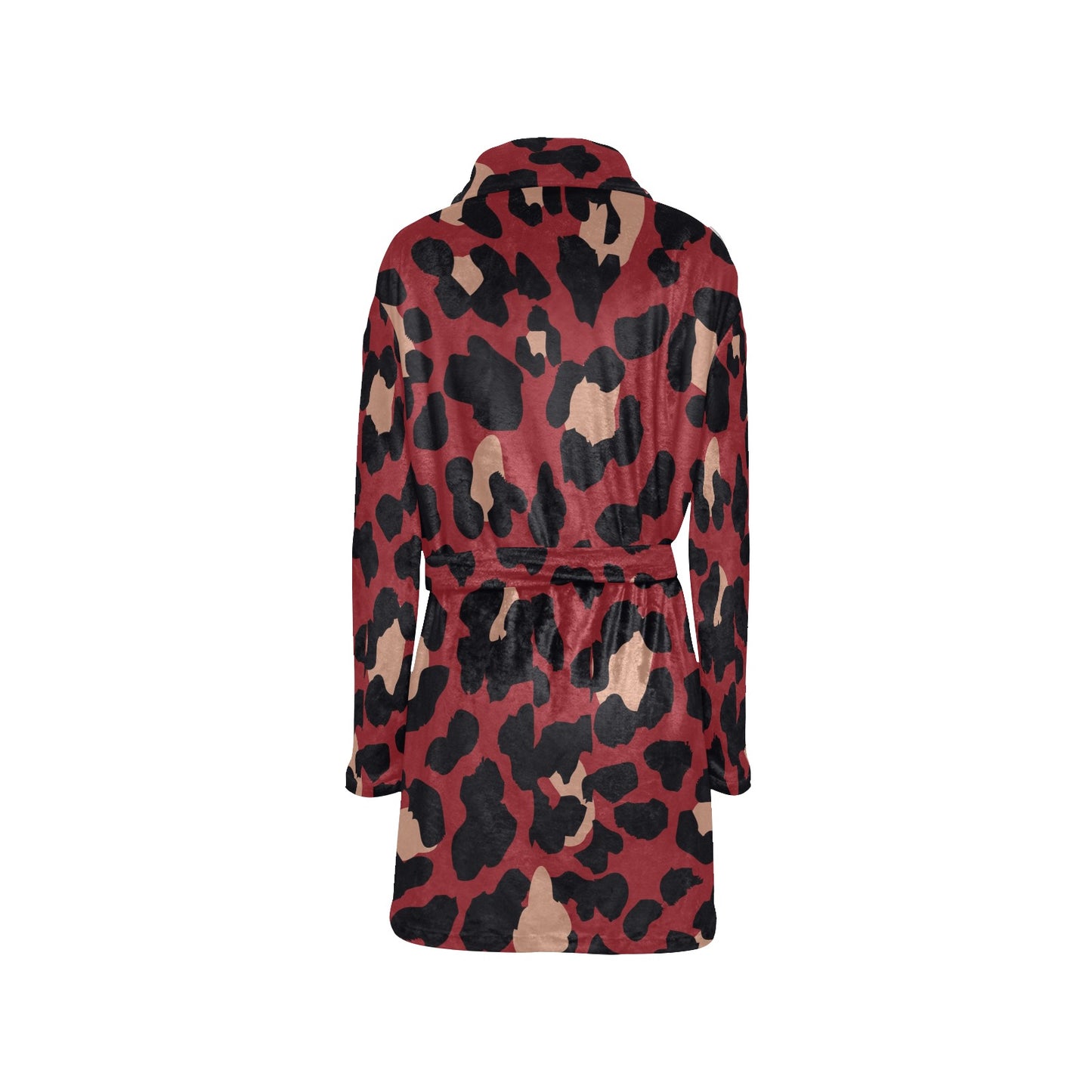 Cheetah Red Print Pattern Women's Fleece Robe