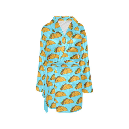 Taco Pattern Print Design TC03 Women's Fleece Robe