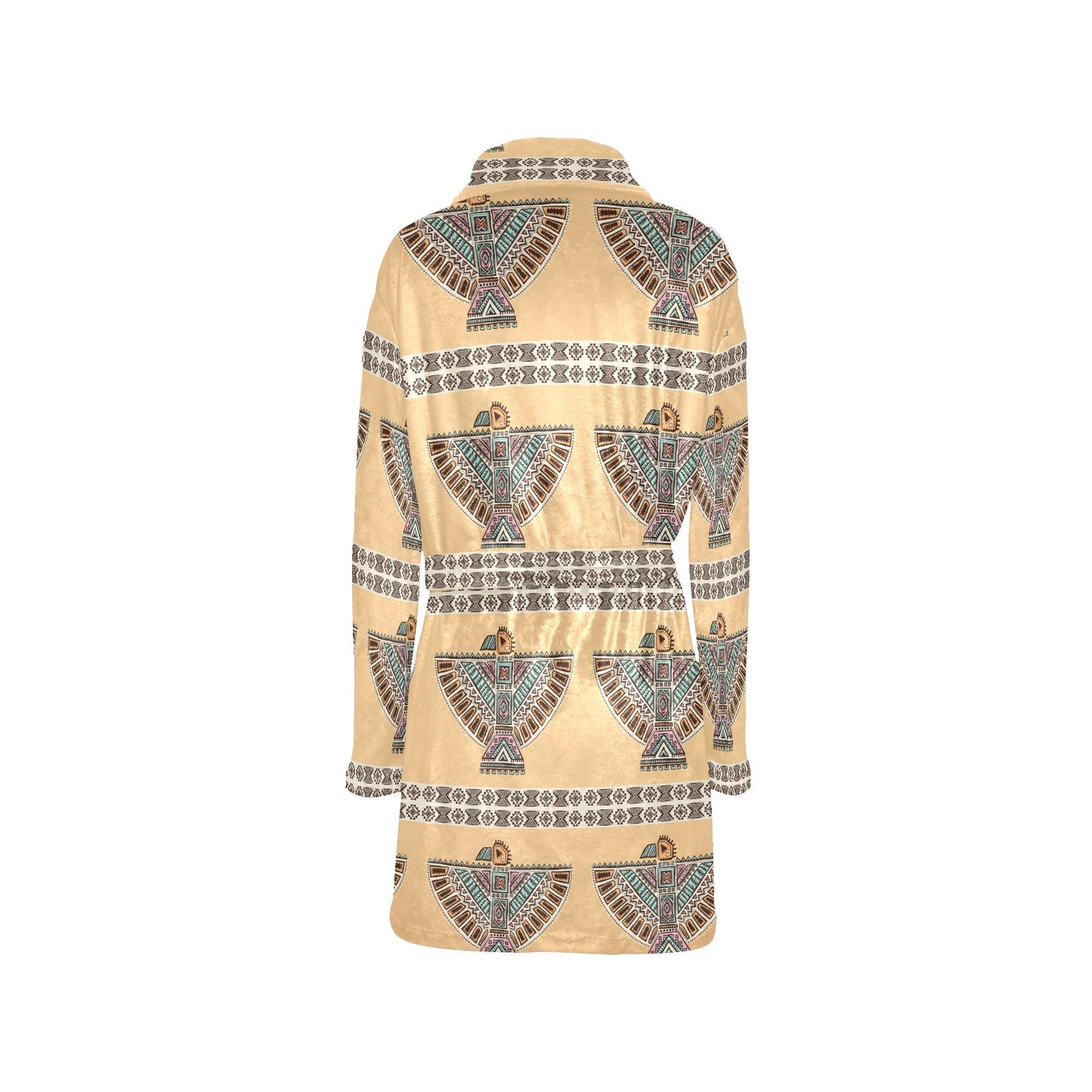 Native American Eagle Pattern Women's Fleece Robe