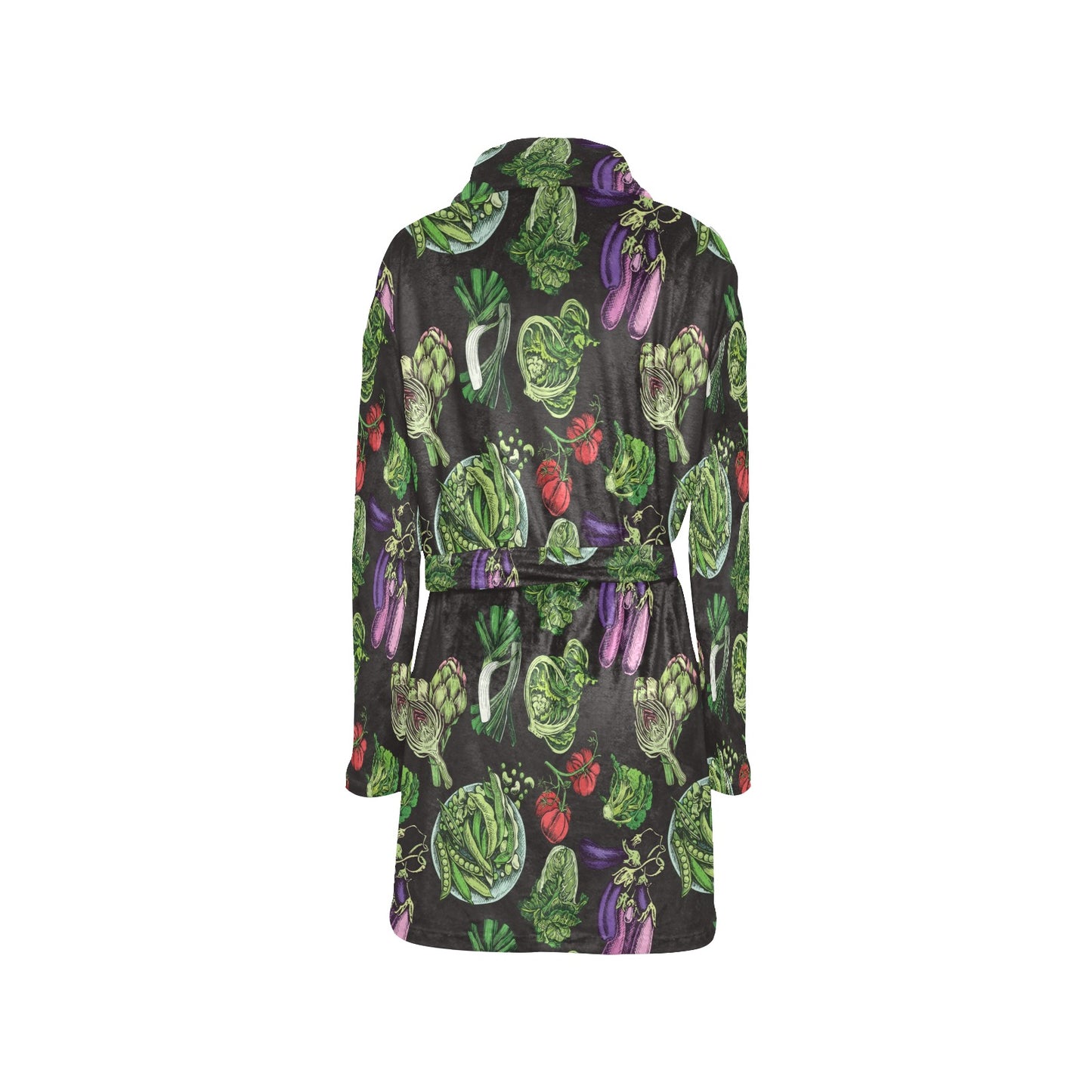 Lettuce Pattern Print Design 01 Women's Fleece Robe