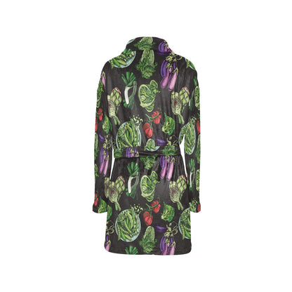 Lettuce Pattern Print Design 01 Women's Fleece Robe