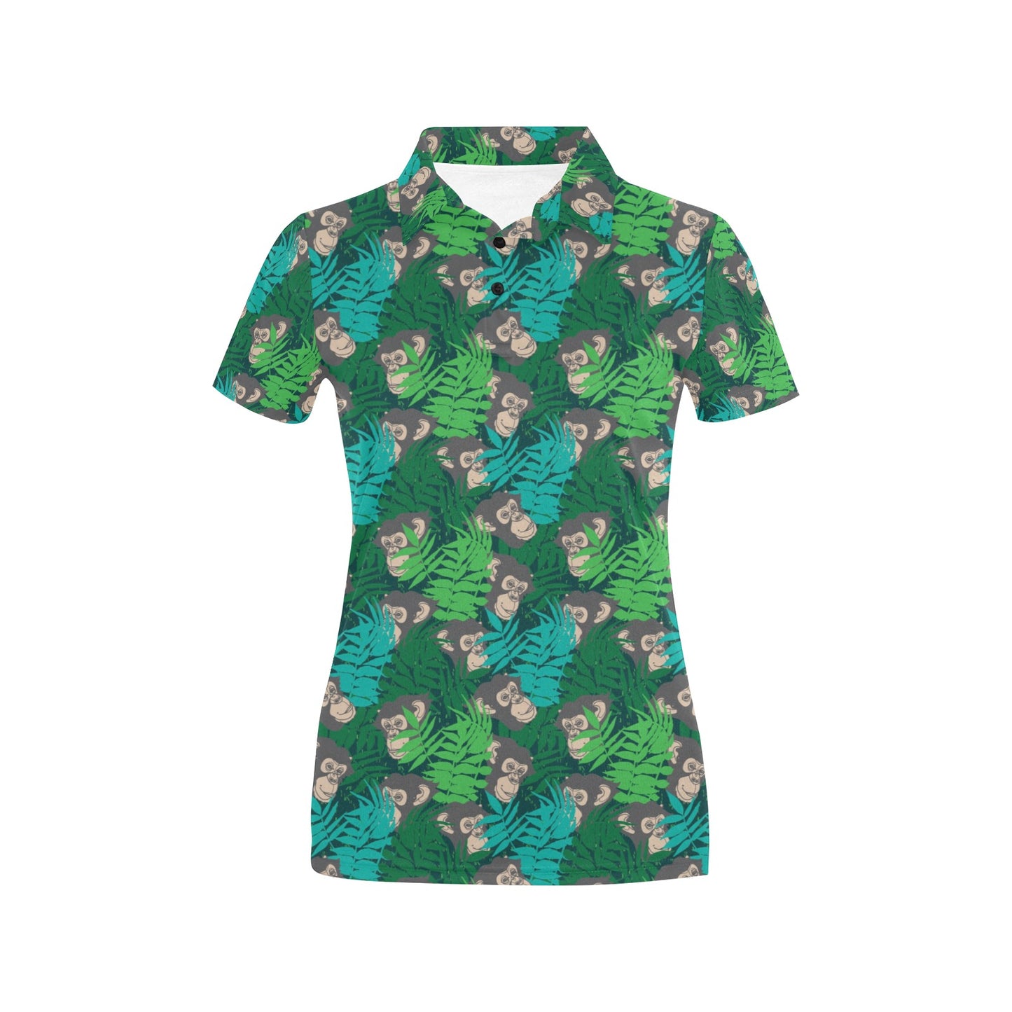 Chimpanzee Pattern Print Design 01 Women's Polo Shirt