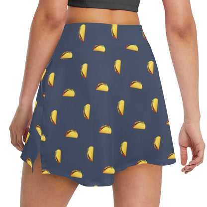 Taco Print Design LKS305 17" Golf & Pickleball Skort with Pockets