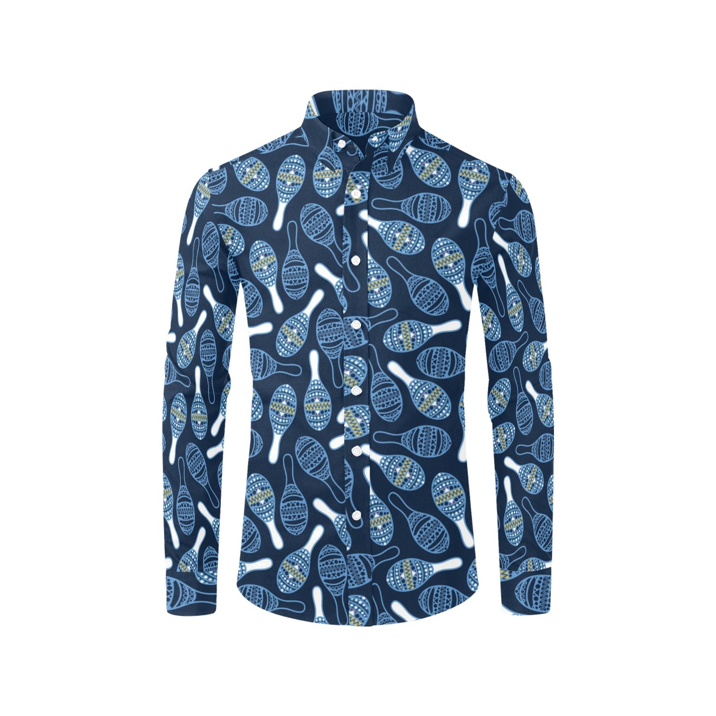 Maracas Print Design LKS401 Men's Long Sleeve Dress Shirt
