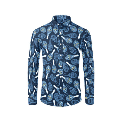 Maracas Print Design LKS401 Men's Long Sleeve Dress Shirt