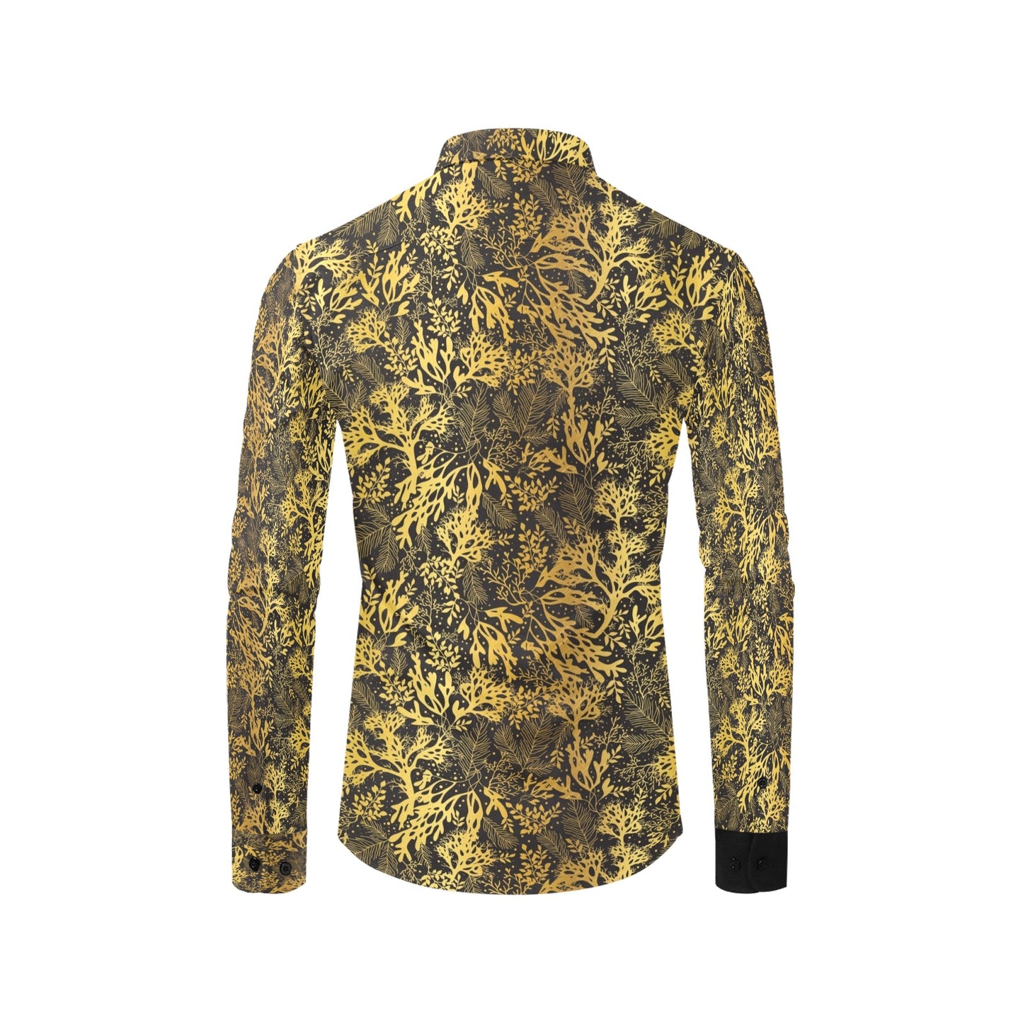 Seaweed Print Design LKS303 Men's Long Sleeve Dress Shirt