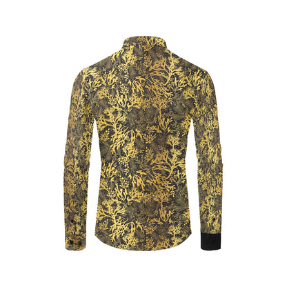 Seaweed Print Design LKS303 Men's Long Sleeve Dress Shirt