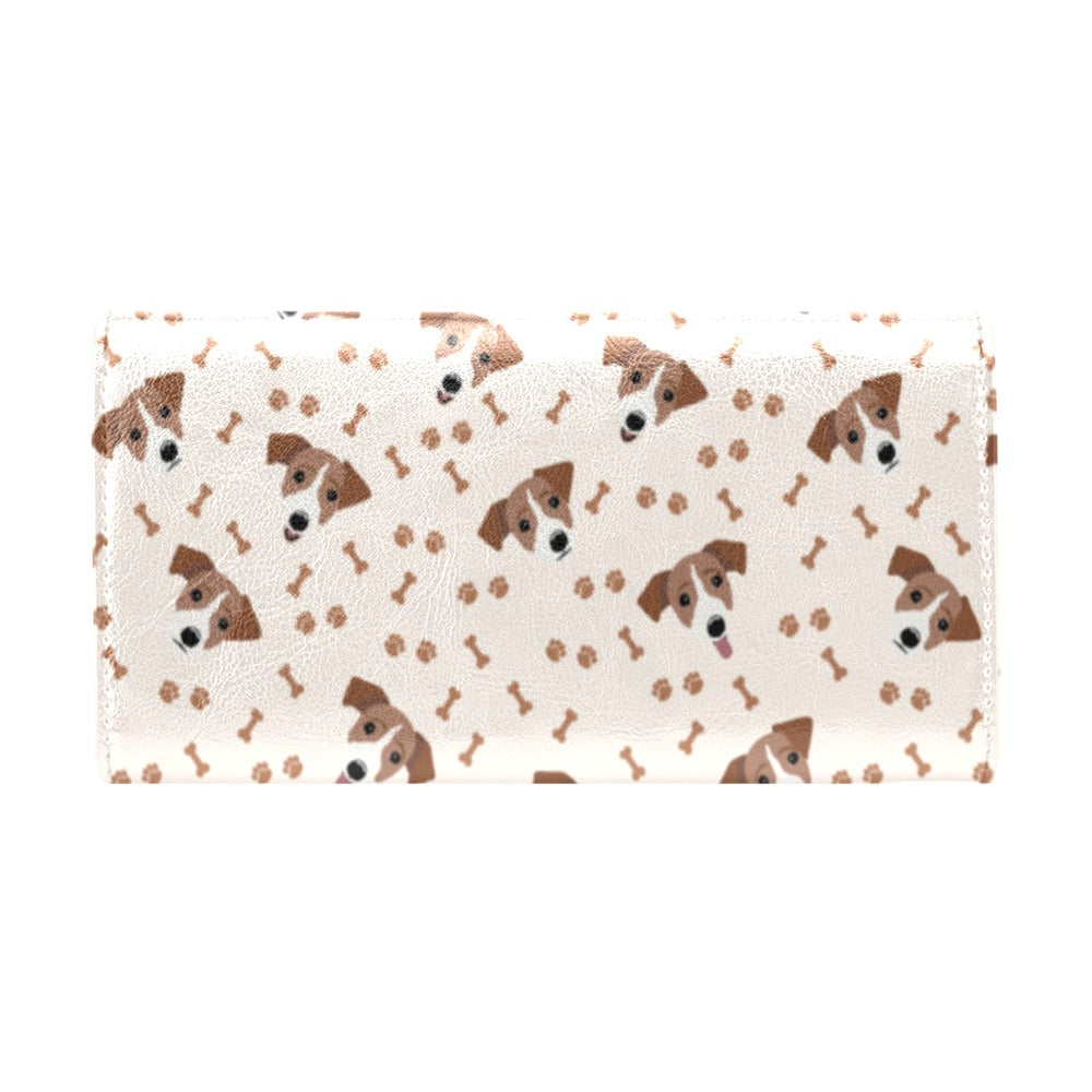Russell Terriers Paw Print Design LKS303 Women's Trifold Wallet
