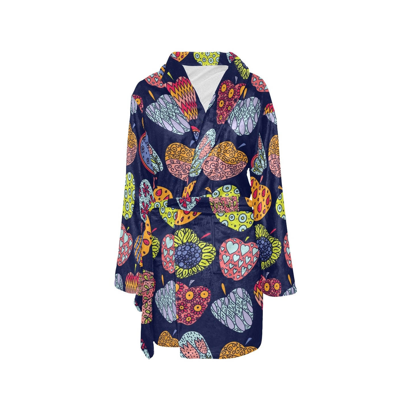 Apple Pattern Print Design AP05 Women's Fleece Robe