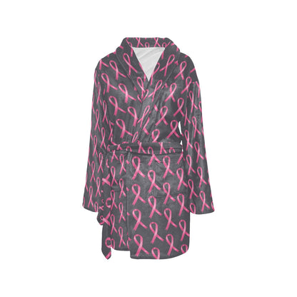 Breast Cancer Awareness Pattern Women's Fleece Robe