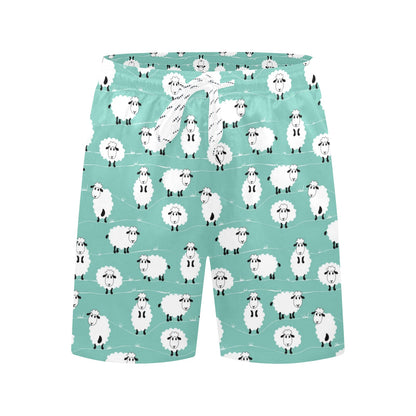 Sheep Print Design LKS404 Men's Swim Trunks Beach Shorts