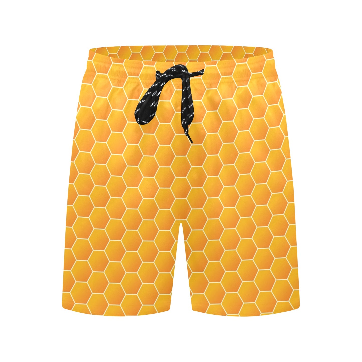 Honey Bee Honeycomb Print Design LKS3011 Men's Swim Trunks Beach Shorts