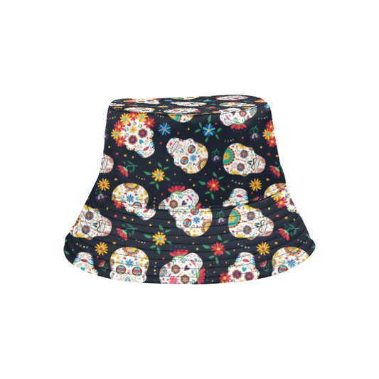Sugar Skull Print Design LKS305 Unisex Bucket Hat