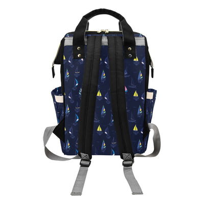 Sailboat Print Design LKS305 Diaper Bag Backpack