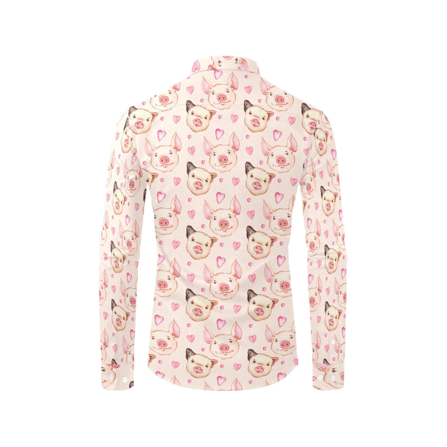 Pig Print Design LKS406 Men's Long Sleeve Dress Shirt