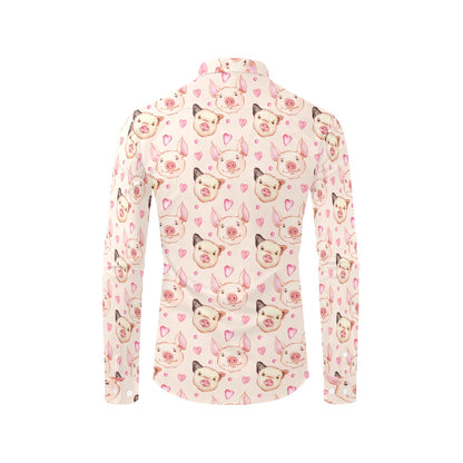 Pig Print Design LKS406 Men's Long Sleeve Dress Shirt