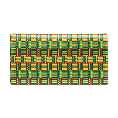 African Zip Zag Print Pattern Women's Trifold Wallet