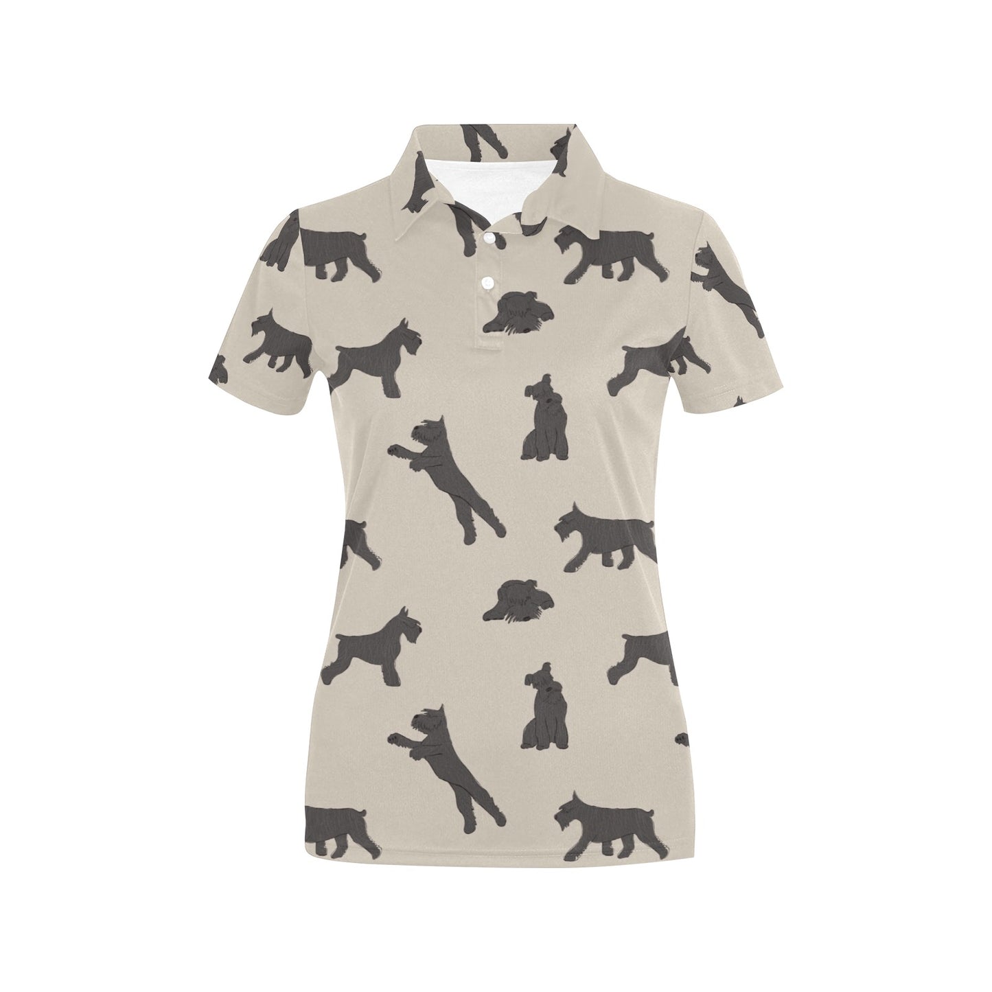 Schnauzers Pattern Print Design A05 Women's Polo Shirt