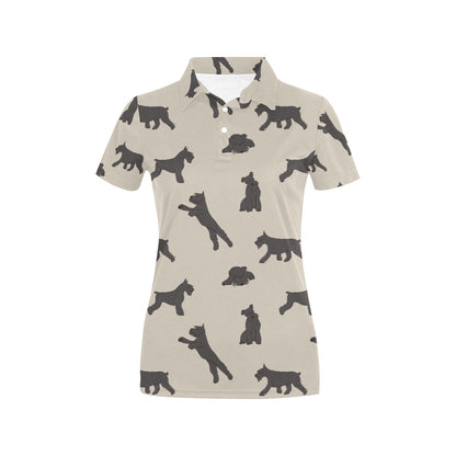 Schnauzers Pattern Print Design A05 Women's Polo Shirt