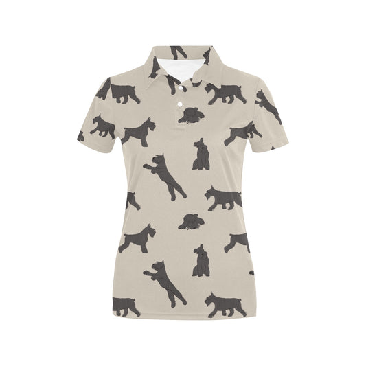 Schnauzers Pattern Print Design A05 Women's Polo Shirt