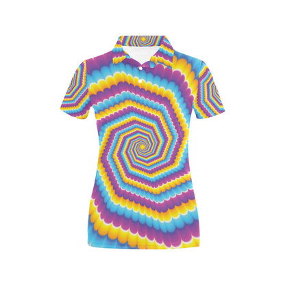 Optical illusion Pattern Print Design A04 Women's Polo Shirt