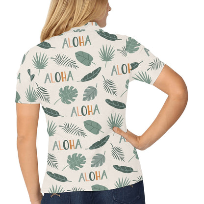 Aloha Hawaii Pattern Print Design 05 Women's Polo Shirt