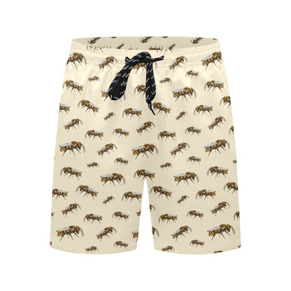 Bee Print Design LKS306 Men's Swim Trunks Beach Shorts