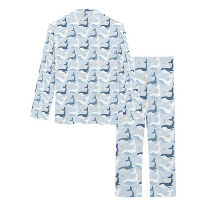 Whale Print Design LKS305 Women's Long Pajama Set