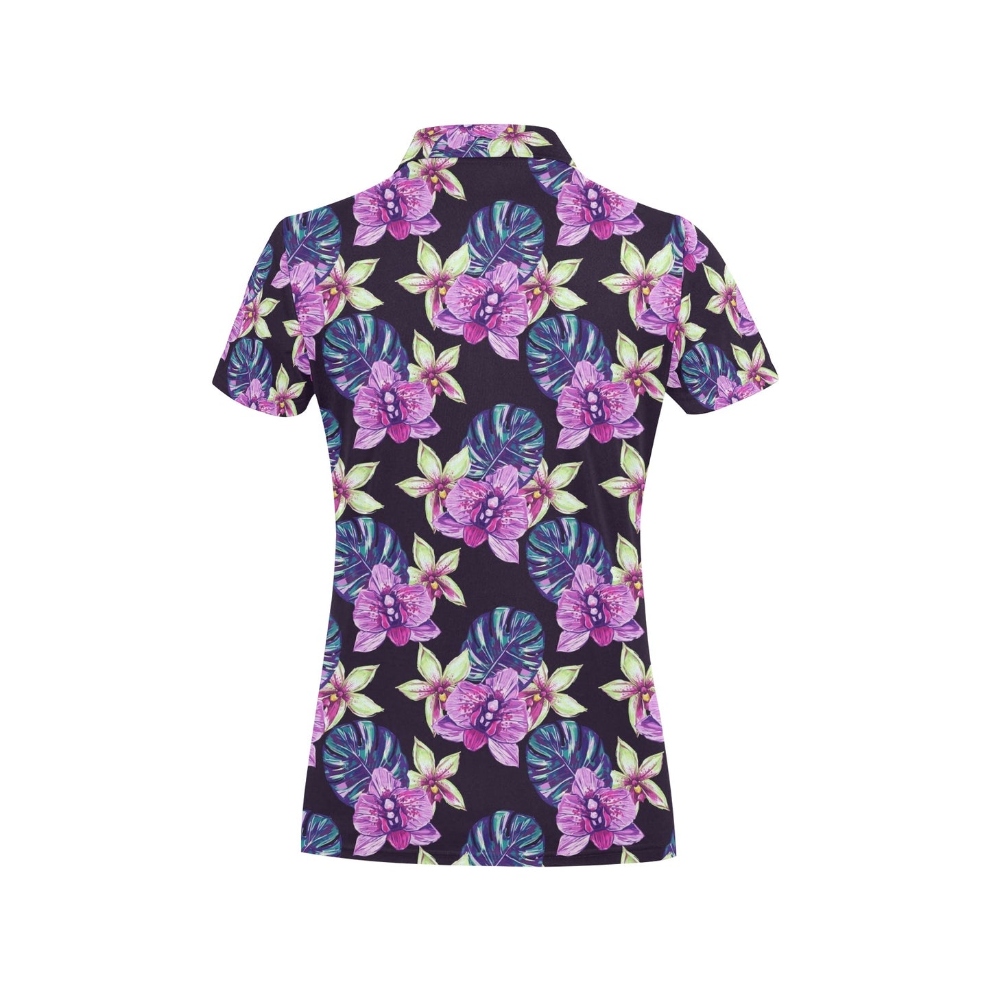 Orchid Pattern Print Design OR010 Women's Polo Shirt