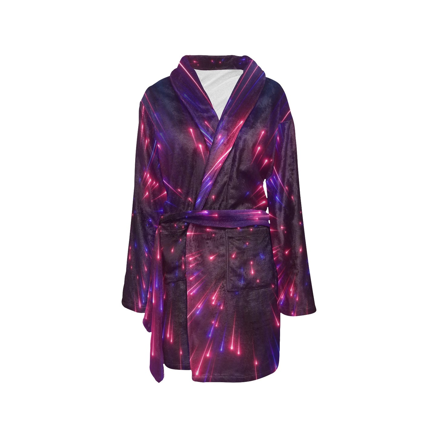 Celestial Purple Blue Neon Speed Light Women's Fleece Robe