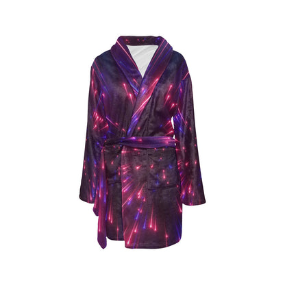 Celestial Purple Blue Neon Speed Light Women's Fleece Robe