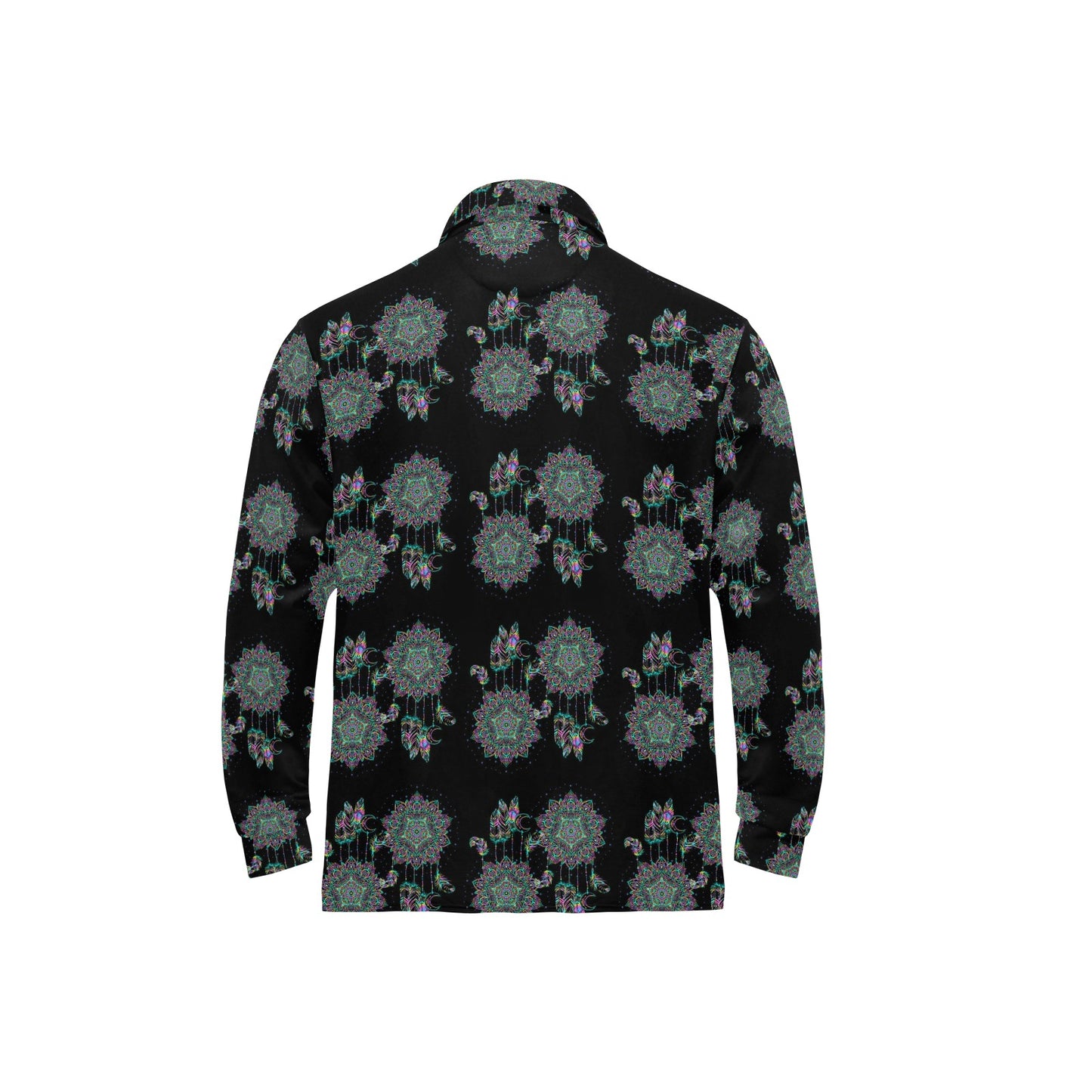 Dream Catcher Colorful Hand Draw Long Sleeve Polo Shirt For Men's