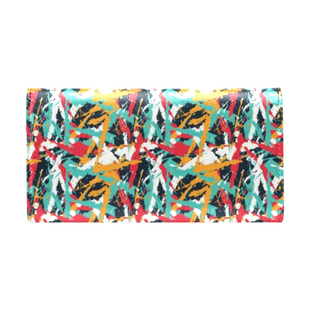 Splatter Print Design LKS304 Women's Trifold Wallet