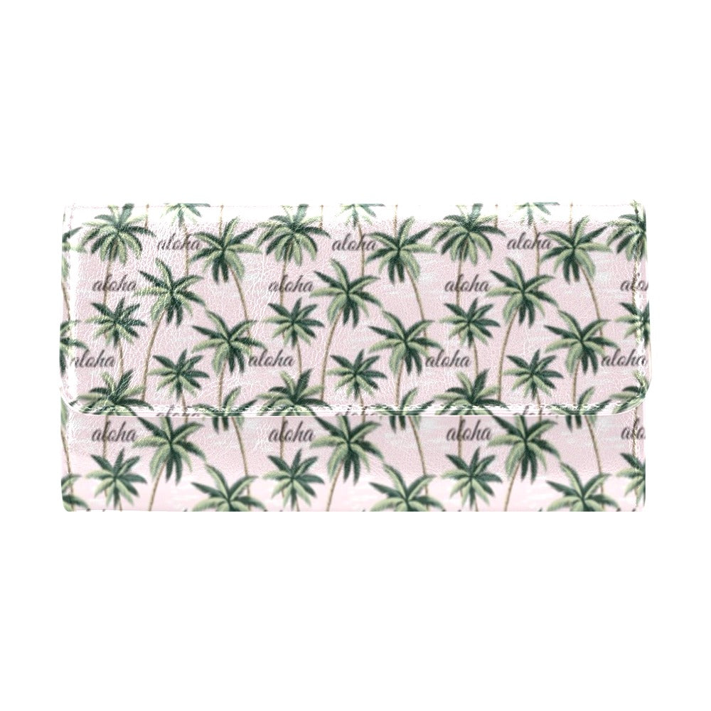 Aloha Beach Pattern Design Themed Print Women's Trifold Wallet