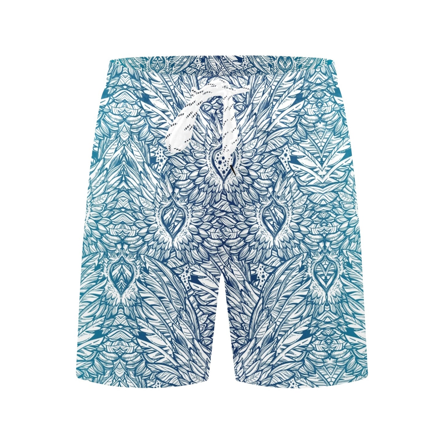 Angel Wings Boho Design Themed Print Men's Swim Trunks Beach Shorts