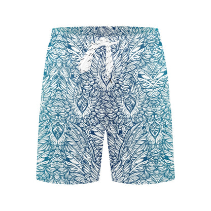 Angel Wings Boho Design Themed Print Men's Swim Trunks Beach Shorts