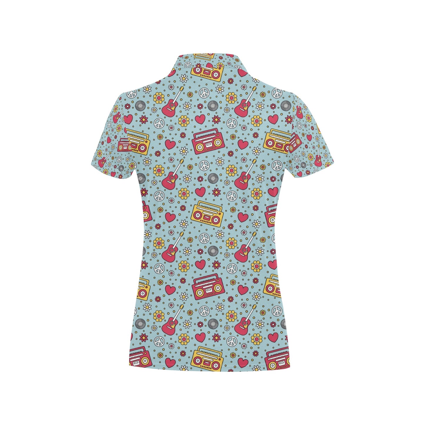 Hippie Print Design LKS307 Women's Polo Shirt