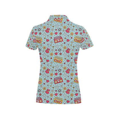 Hippie Print Design LKS307 Women's Polo Shirt