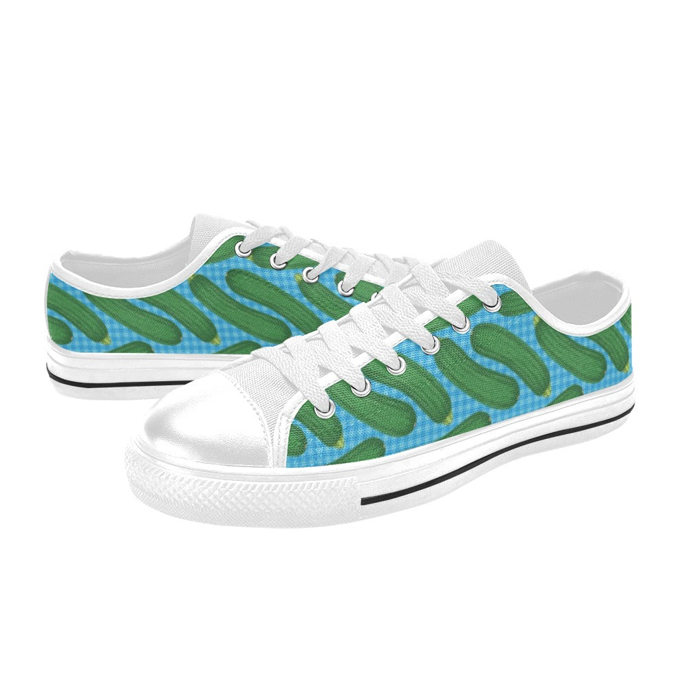 Zucchini Print Design LKS301 Women's White Low Top Shoes